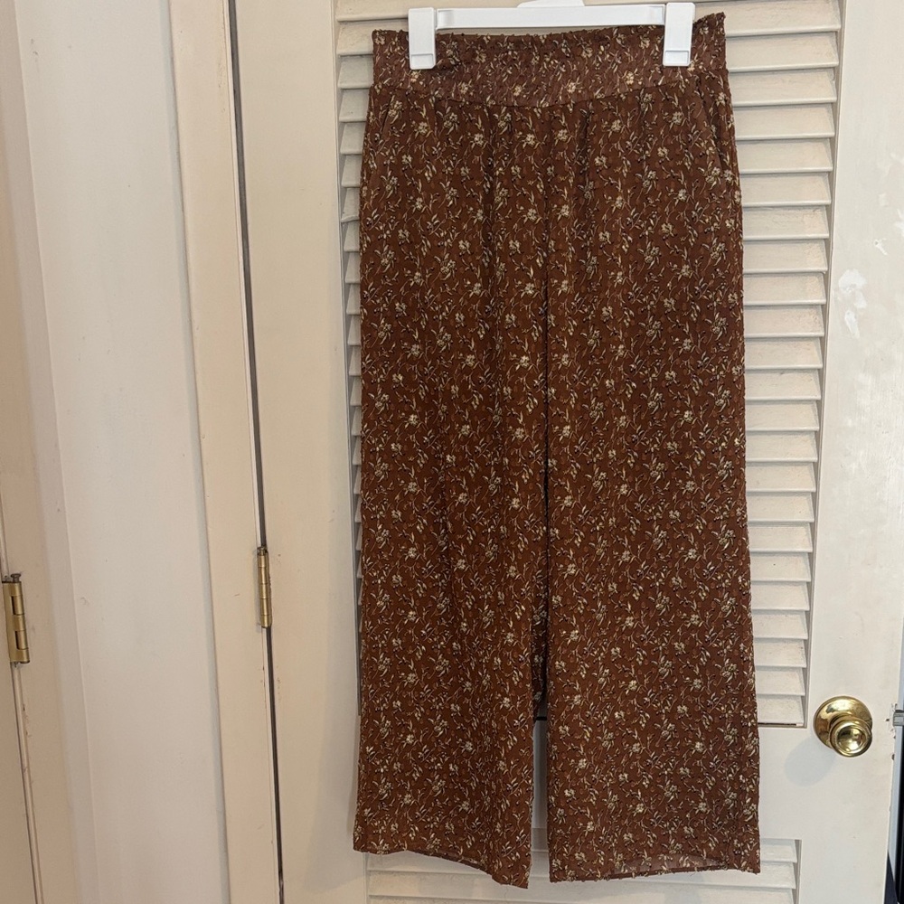 Ann Taylor Factory brown pants floral print